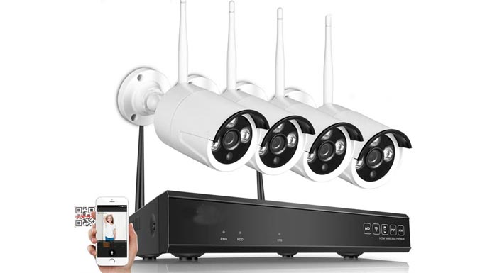 EKCAM 4 CH FHD 1080P CCTV WiFi/Wireless Kit 2.0 MP