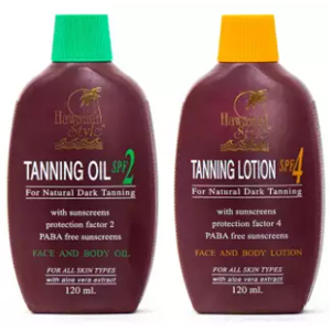Hawaii Style Tanning Lotion SPF 4 & Tanning Oil SPF 2