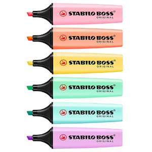 ปากกาเน้นข้อความ Stabilo Boss Original Pastel Highlighters
