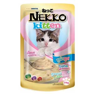 Nekko Kitten Pouch Cat Wet Food Mixed Flavors Tuna Mousses อาหารลูกแมวแบบเปียก