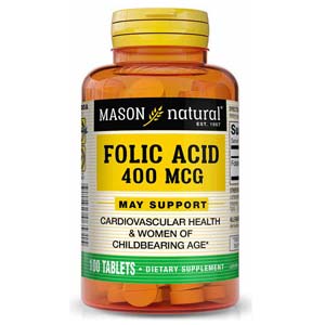 อาหารเสริมกรดโฟลิก Mason Natural Folic Acid