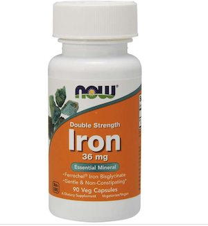 อาหารเสริมธาตุเหล็ก Now Foods Double Strengt Iron 36 mg