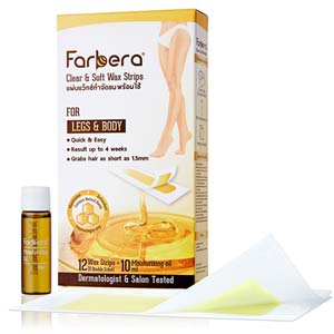 แผ่นแว็กซ์ Farbera Clear & Soft Wax Strips (For Legs & Body)