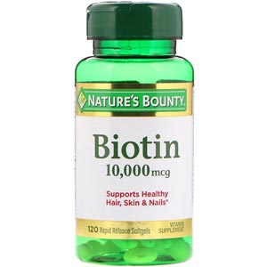 Nature's Bounty Biotin อาหารเสริมไบโอติน บำรุงผม ผิว เล็บ ลดผมร่วง