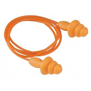 เอียปลั๊ก ที่ครอบหู กันเสียง 3M Reusable Ear plug 1270 Orange PVC cord NRR24 3 PCS