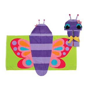 ผ้าขนหนูมีฮู้ด STEPHEN JOSEPH Hooded Towel Butterfly Purple