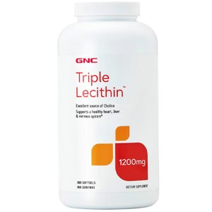 อาหารเสริมเลซิติน GNC Lecithin 1200mg 90 Softgels