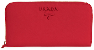กระเป๋าสตางค์ Prada รุ่น Monochrome Saffiano Leather Zip Around Wallet