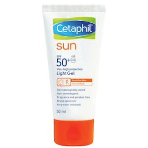 Cetaphil Sun SPF50 + Light Gel ครีมกันแดดเซตาฟิล สูตรสำหรับผิวบอบบางเป็นสิวง่าย
