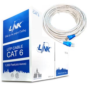 LINK Cat6 UTP Cable สายแลน ลิงค์ แท้ ตัดแบ่ง พร้อมเข้าหัว