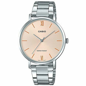 Casio Standard นาฬิกาข้อมือผู้หญิง สายสแตนเลส (รูปหน้าชมพู)