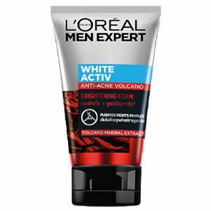 L'OREAL MEN White Active Anti Acne โฟมล้างหน้าสำหรับผู้ชายสูตรกระจ่างใส