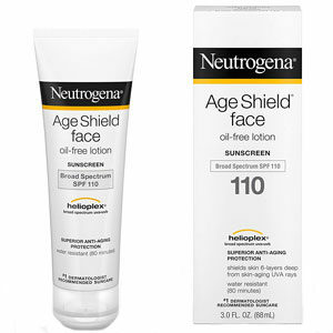 โลชั่นบำรุงผิวกายที่มีสารกันแดด Neutrogena Age Shield Face Oil-Free Sunscreen