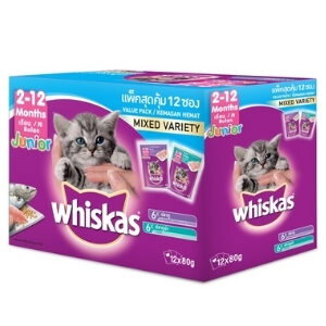 อาหารแมววิสกัส® อาหารแมว ชนิดเปียก เพาช์มัลติแพคสำหรับลูกแมวรวม 2 รส