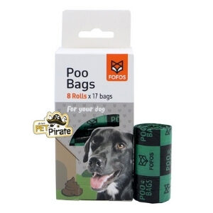 ถุงเก็บอึสัตว์เลี้ยง หมา/แมว FOFOS Poo Bags ถุงเก็บอึสุนัข รักสะอาด รักษ์โลก พลาสติกรีฟิล