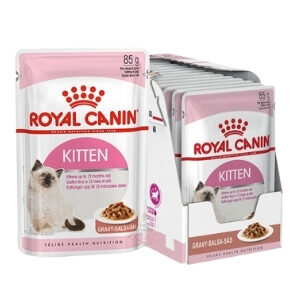 Royal Canin Kitten Pouch โรยัล คานิน อาหารเปียกลูกแมว อายุ 4-12 เดือน 12 ซอง