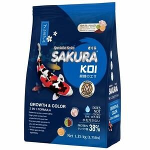 อาหารปลาคาร์ฟซากุระโค่ย (Sakura Koi) สูตร2in1 เร่งโต เร่งสี ขนาด 1.25 กก.