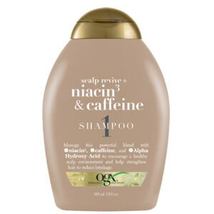 OGX Scalp Revive Niacin3 Caffeine Shampoo แชมพูลดผมขาดหลุดร่วง