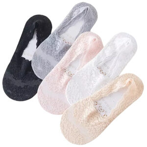 ถุงเท้ากันลื่น ลายลูกไม้ญี่ปุ่น สำหรับรองเท้าคัทชู