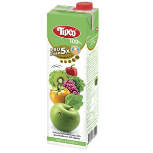 TIPCO Profiber น้ำผักผสมน้ำผลไม้และใยอาหารรวม 100% สูตรแอปเปิ้ลเขียว ตราทิปโก้ โปรไฟเบอร์