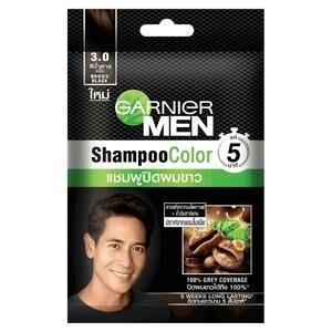 Garnier MEN Shampoo Color 3.0 Brown Black แชมพูเปลี่ยนสีผม สีน้ำตาลเข้ม