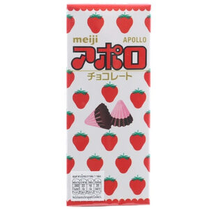 Meiji Apollo Strawberry Chocolate ขนมช็อกโกแลต รสสตรอเบอร์รี่
