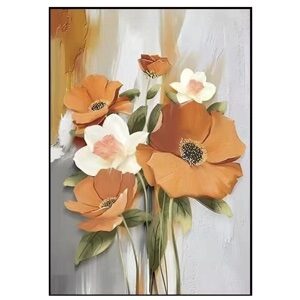 ภาพวาดดอกไม้ติดผนัง สไตล์นอร์ดิก ขนาด 30x40x9 cm