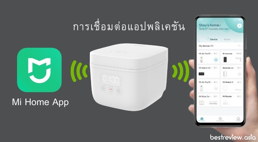การเชื่อมต่อแอปพลิเคชัน Xiaomi Mijia Smart Rice Cooker