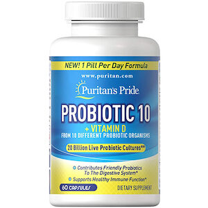 Puritan's Pride Probiotic 10 with Vitamin D อาหารเสริมโปรไบโอติก