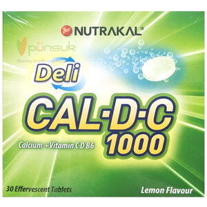 Nutrakal Deli Cal-D-C 1000 แคลเซี่ยมเม็ดฟู่ รสเลมอน