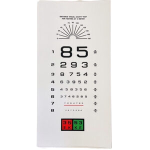 แผ่นวัดสายตา สั้น-ยาว 1 แผ่น ฟิวเจอร์บอร์ด