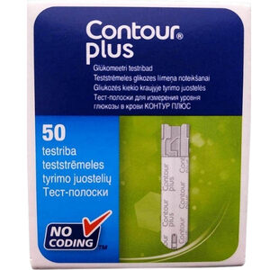 Contour Plus แผ่นตรวจวัดระดับน้ำตาลในเลือด