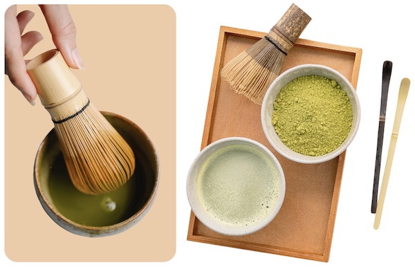 แปรงชงชาเขียวไม้ไผ่ค่อนข้างมีความยืดหยุ่นสูง ทำให้ตีผงชาเขียวได้ง่าย