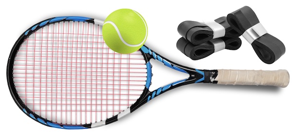 โดยส่วยใหญ่กริปเทนนิส มักทำมาจากยาง, หนัง และโพลียูรีเทน กันน้ำได้ดี