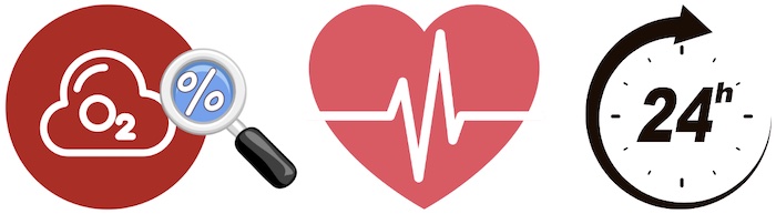 สมาร์ทแบนด์สามารถวัดค่าความอิ่มตัวออกซิเจนในเลือด และ วัดอัตราการเต้นของหัวใจ อย่างต่อเนื่อง