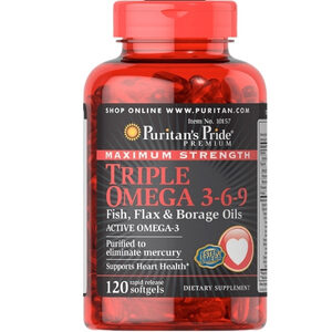 Puritan's Pride Triple Omega 3-6-9 Fish Flax & Borage Oil น้ำมันปลา