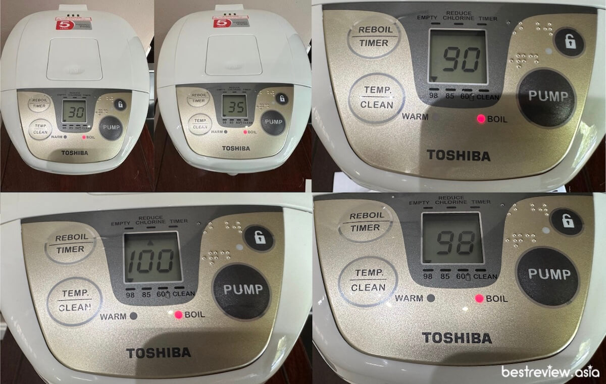ทดสอบ จับเวลาน้ำเดือดแต่ละโหมด ของกระติกน้ำร้อนไฟฟ้า TOSHIBA รุ่น PLK-30FL