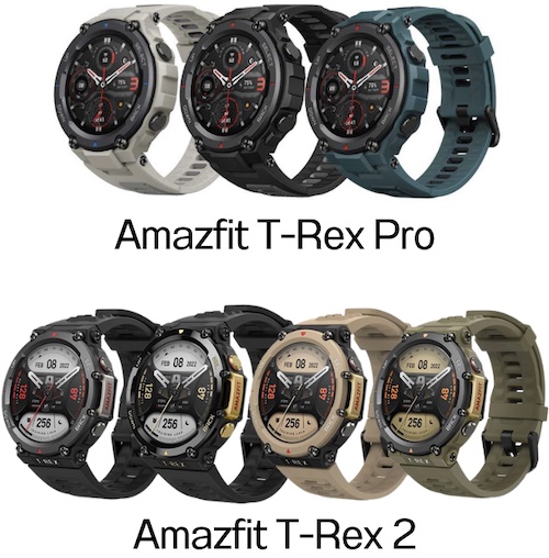 เปรียบเทียบความแตกต่างระหว่าง Amazfit T-Rex Pro และ Amazfit T-Rex 2
