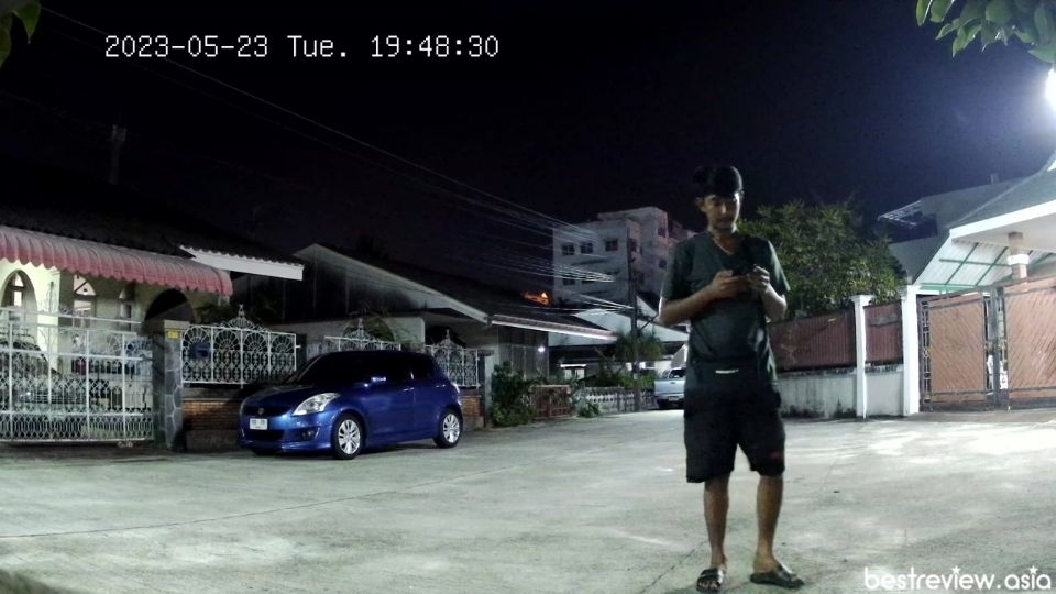 ตัวอย่างภาพในเวลากลางคืนที่ได้จากกล้อง TP-Link VIGI C540-W