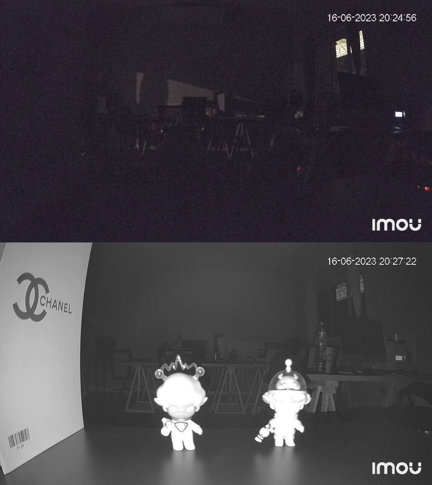 ทดสอบ กล้องวงจรปิด IMOU Cue 2 ช่วงกลางคืนแบบปิดโหมด IR และเปิด IR