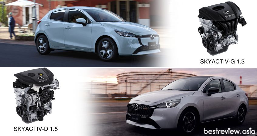 ขุมกำลังเครื่องยนต์ทั้ง 2 แบบของ New Mazda2 (Sedan & Hatchback) 2023
