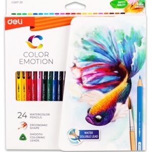 Deli Water Colored Pencil 24 Colors สีไม้ระบายน้ำ 24 สี