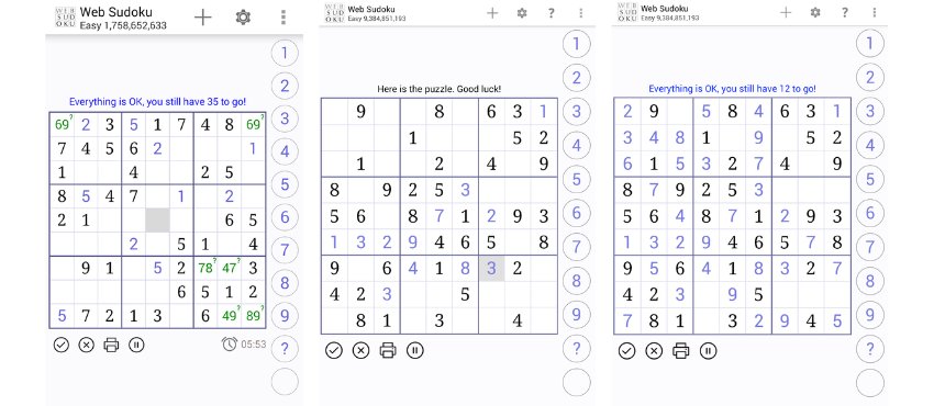 Web Sudoku เกมซูโดกุ