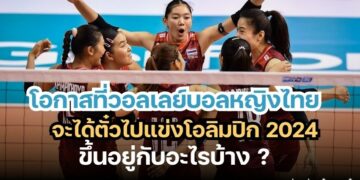 โอกาสที่วอลเลย์บอลหญิงไทย จะได้ตั๋วไปแข่งโอลิมปิก 2024 - ขึ้นอยู่กับอะไรบ้าง